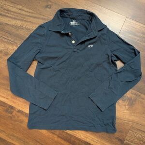 Kids Navy Blue Long Sleeve Vineyard Vines Edgartown polo Size S